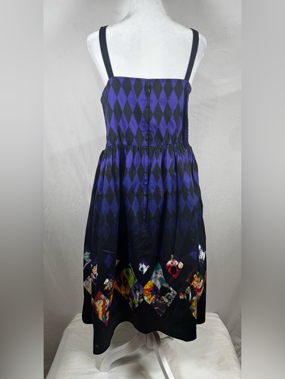 NWTDisney Parks sleeveless fit flair midi dress featuring Disney Villains 2X - Picture 4 of 11